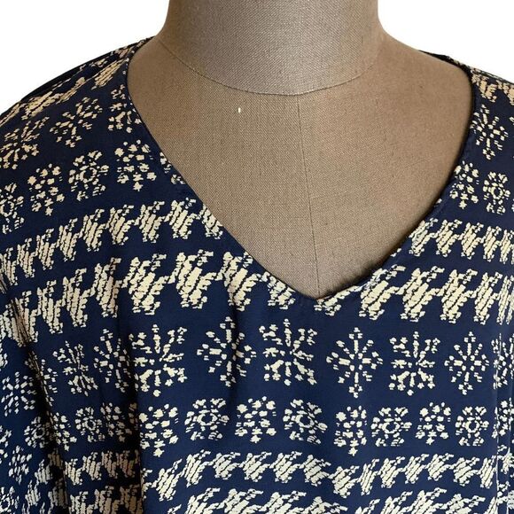 Pronto USA Womens one size Small  Large Navy Multi color Boho Lightweight poncho - Picture 4 of 10